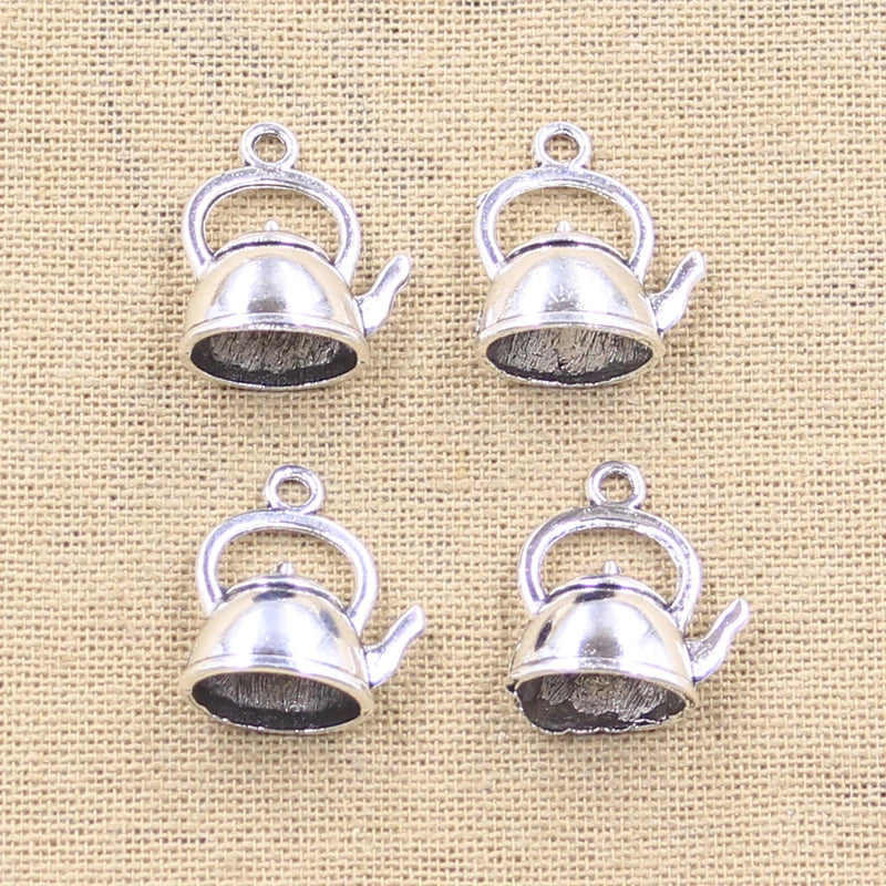 8pcs Charms Kettle Teapot 20x17x10mm Antique Making Pendant fit,Vintage Tibetan Bronze Silver color,DIY Handmade Jewelry