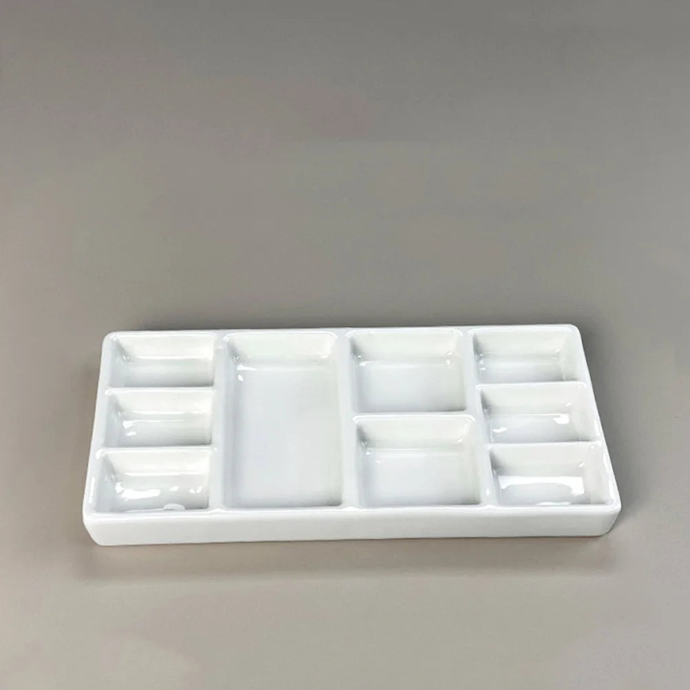 Ceramic Paint Pallet For Watercolor Gouache Rectangular Pigment Tray Oil Painting Pallet Palette Art Pigment Plate Ink Plate