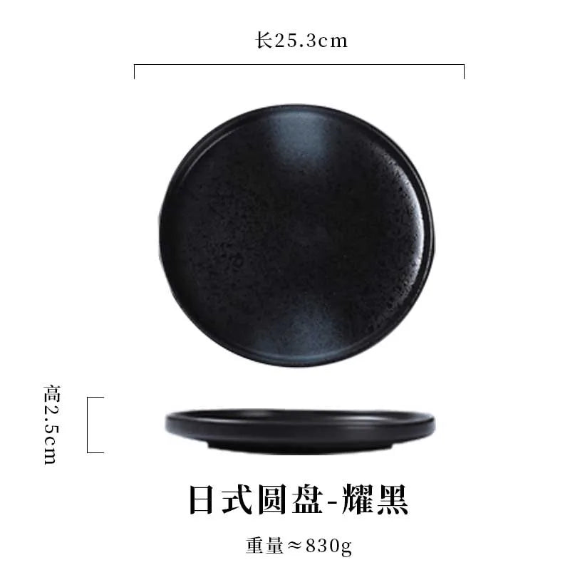 Japanese Style Ceramic Pasta Dish, Steak Plate, Western Cuisine Plate, Household Plate Ins, Tableware for Hotel and Commercial