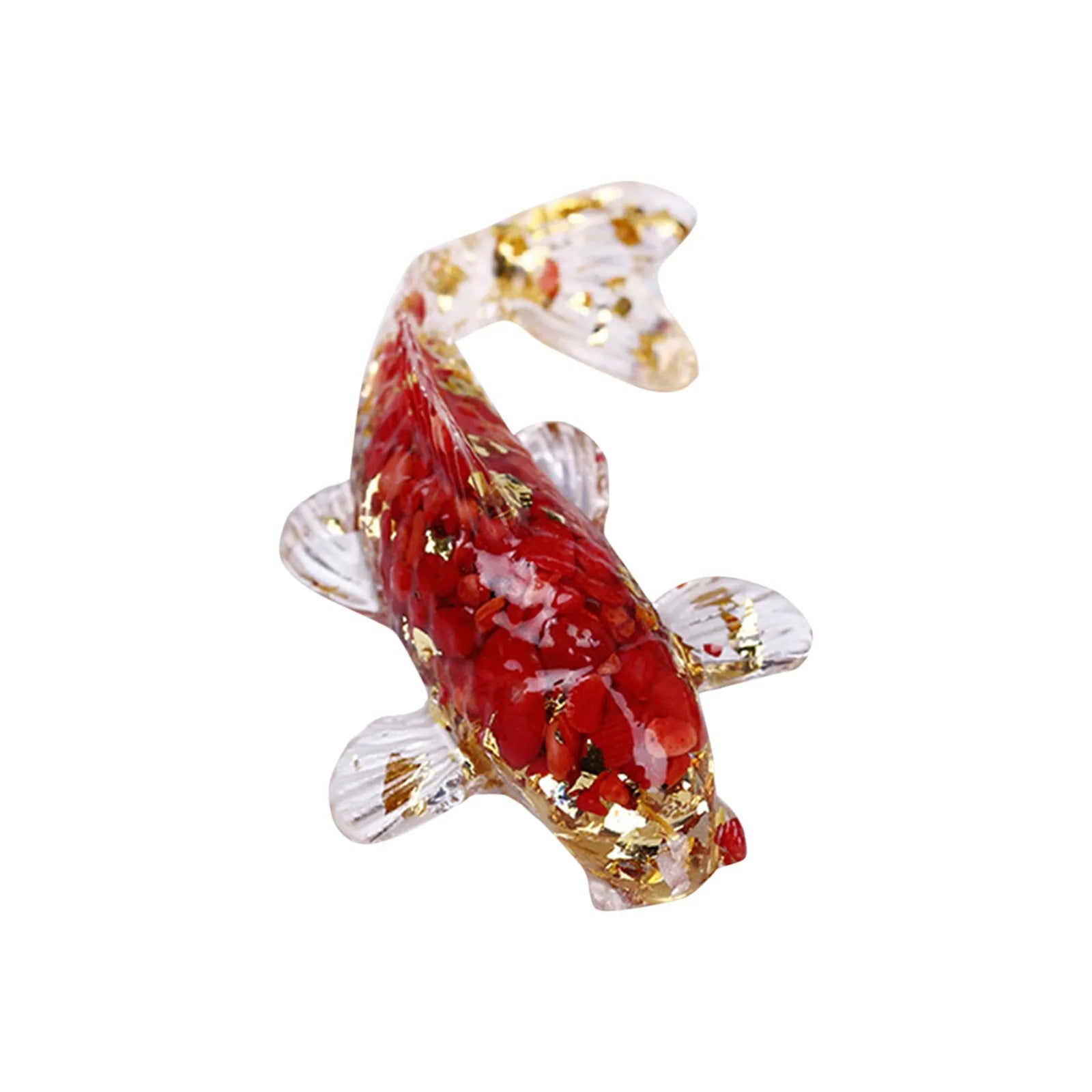 Natural Crystal Gravel Fish Shape Small Ornaments Decorative Office Surface Christmas Ornaments Vintage Dark Christmas Ornaments