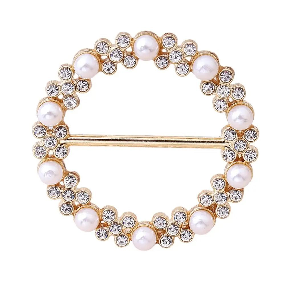 New Rhinstone Scarf Buckle T-Shirt Silk Clasp Clip Holder Scarf Ring Brooch Waist Buckle Fashion Minimalist Jewelry Accessories