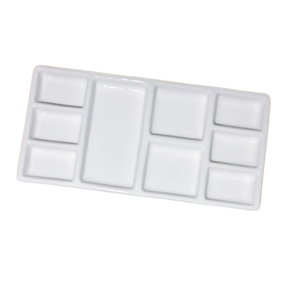 Ceramic Paint Pallet For Watercolor Gouache Rectangular Pigment Tray Oil Painting Pallet Palette Art Pigment Plate Ink Plate