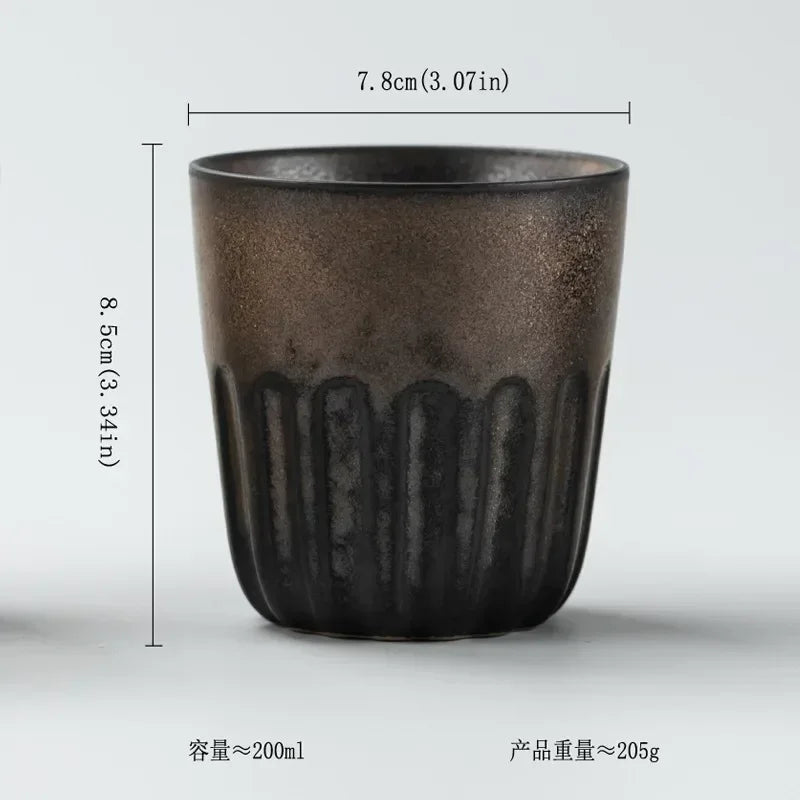 Ceramic Coffee Cup Japanese Stone Mug Coffee Mug Large Water Cup Japanese Simple Gradient Cup Beverage Utensil Kitchen