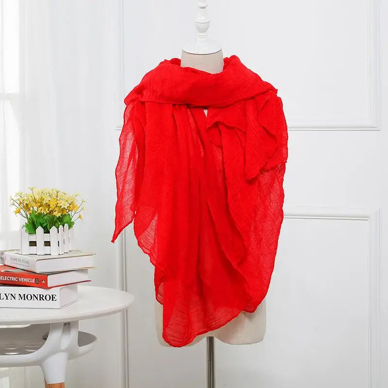 Fashion Soft Cotton Linen Scarf Shawl Women Muslim Hijab Scarf Long Headscarf  Wrap Scarves Elegant Headwear Beach Stoles Scarf