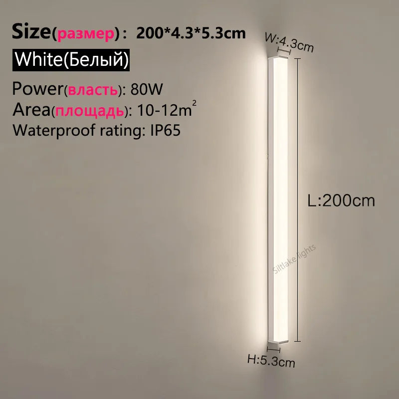 Outdoor waterproof wall lamp long strip modern simple LED courtyard garden wall lamp balcony lamp minimalist exterior wall lamp