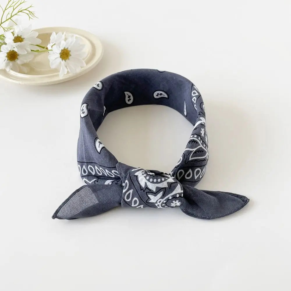 Headband Small Square Scarf Triangle Scarf Hip Hop Cashew Nut Print Scarves Scarf Hair Band Cotton and Linen Printed Silk Scarf