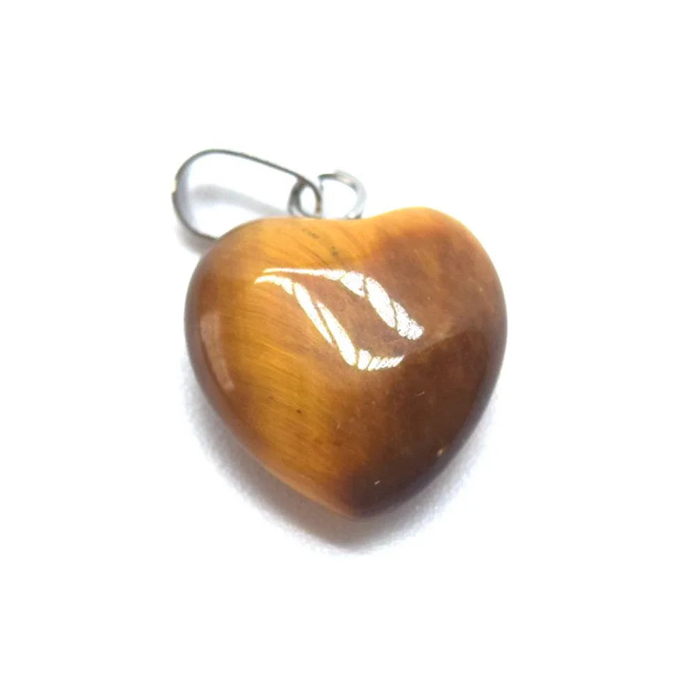 1.5cm Boutique Natural Stone Jade Heart Heart Shaped Necklace Pendant Personalized Agate Pendant Heart Shaped Buckle Jewelry