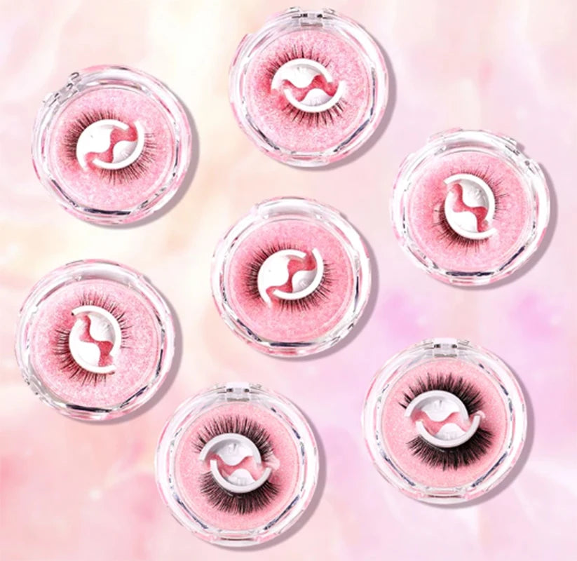 1Pair Reusable Self-Adhesive False Eyelashes Natural Multiple reversible glue-free self-adhesive pairs of false eyelashes Hot