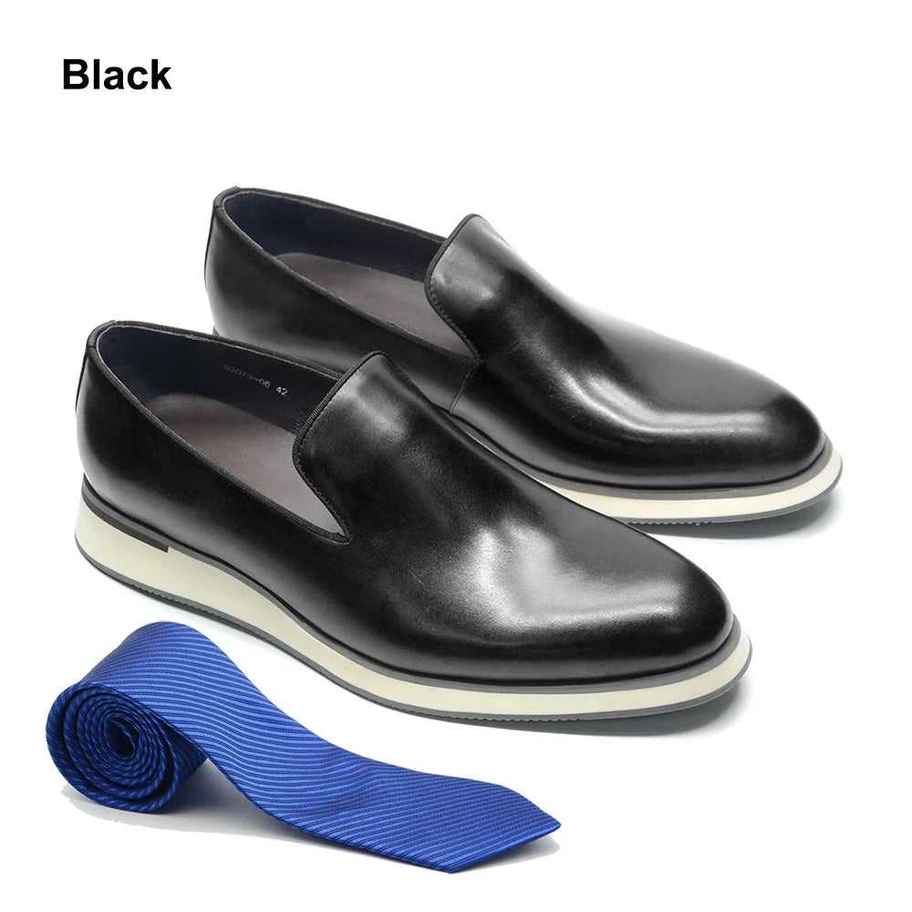 Classic Genuine Leather Loafer Shoes for Men High Quality Luxury Handmade Minimalist Style social Casual Original Man Sneakers