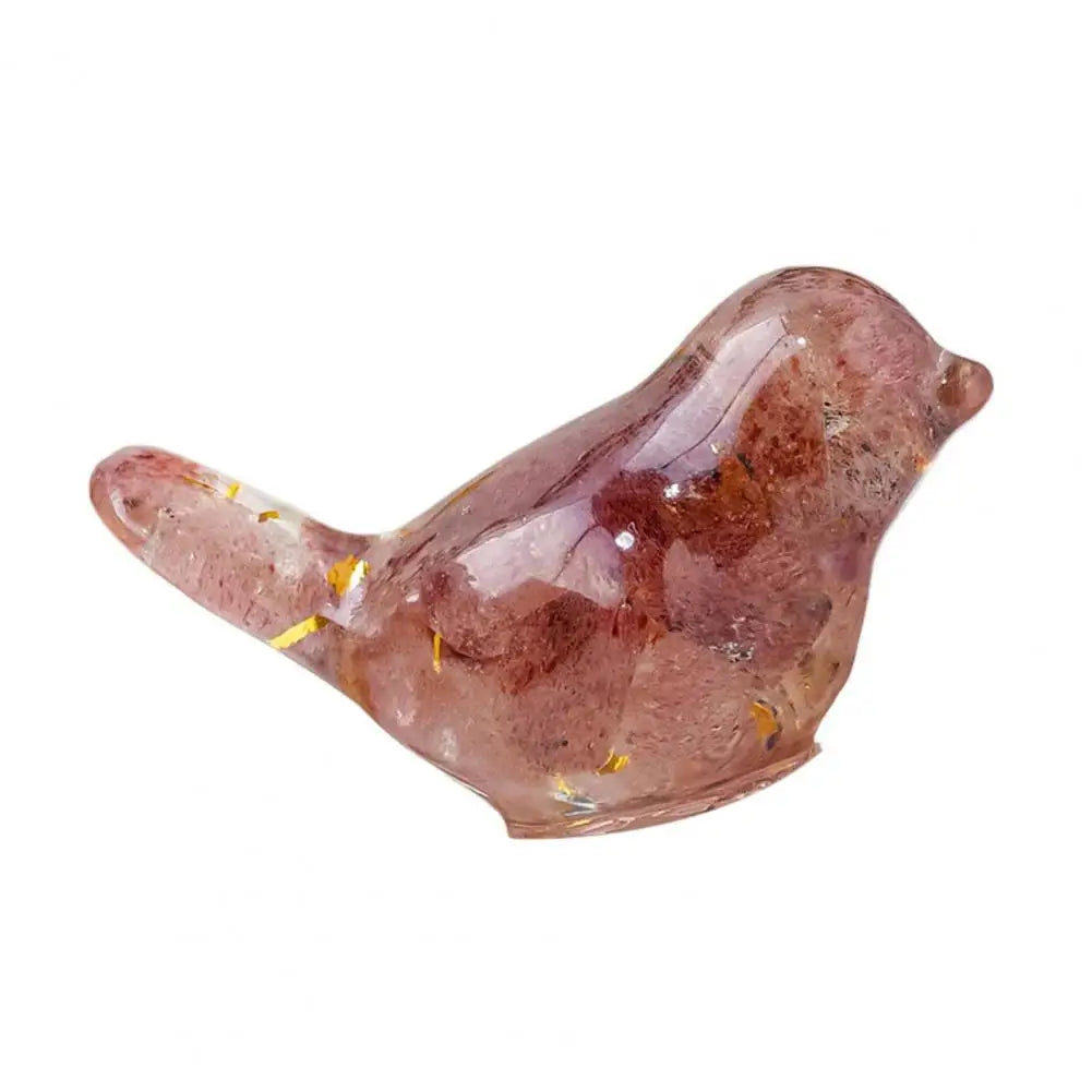 Natural Stone Colorful Bird Figurine Positive Healing Energy Hand-carved Faux Crystal Mini Bird Statue Home Office Desktop Decor