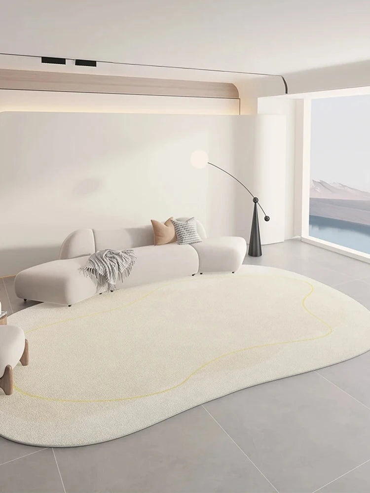 Minimalist Solid Color Line Carpet Creative Irregular Living Room Carpets Luxury Art Decoration Rug Comfortable Soft Bedroom Rug