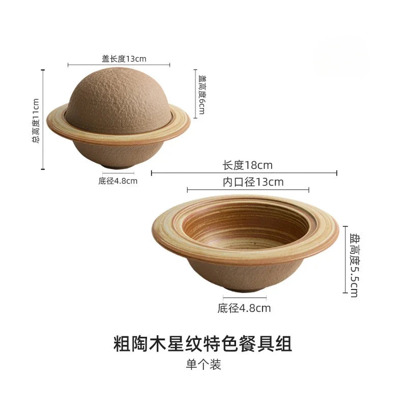 Creative Specialty Ceramic Plate Jupiter Tableware Dish Plate Home Straw Hat Plate Hotel Creative Bowl
