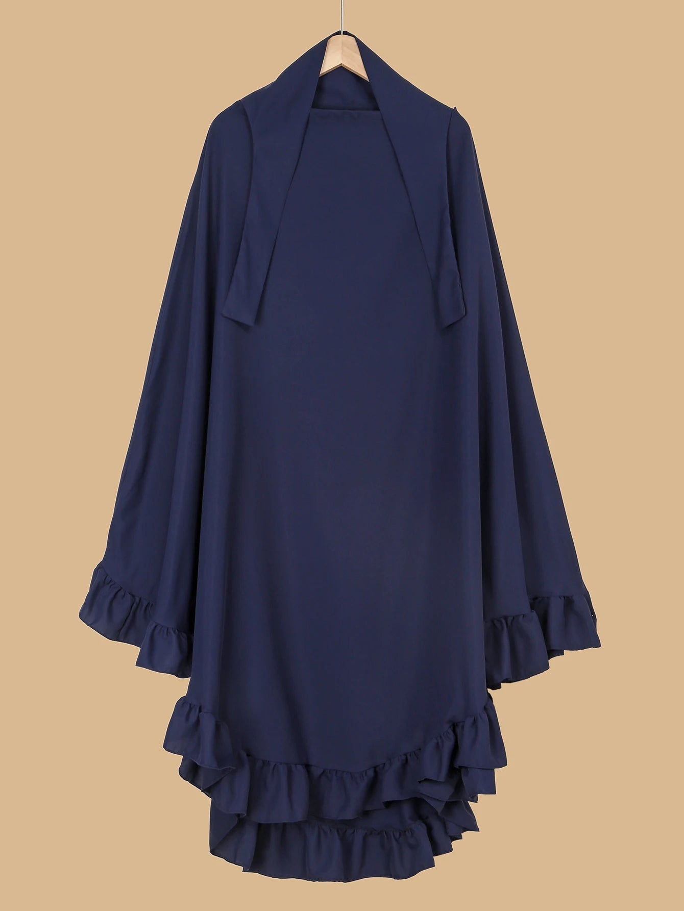 Women Plain Prayer Shawl Wraps Instant Scarf Hijab Large Single Layer Wooden Ear Border Clothing  Abaya Muslim Headscarf