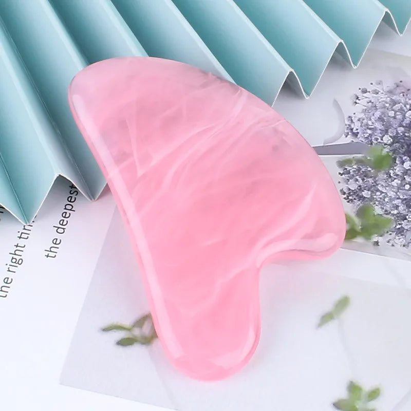 Natural Rose Jade Gua Sha Gouache Scraper Massager for Face Body Facial Skin Lifting Wrinkle Remove Beauty SPA Care Tools