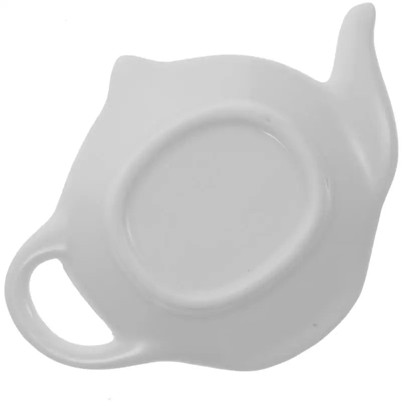 4Pcs Teapot Shaped Ceramic Dish Teabag Holder Coaster White Ceramic Sauce Dishes Mini Snack Plate Dessert Sauce Seasoning Plate