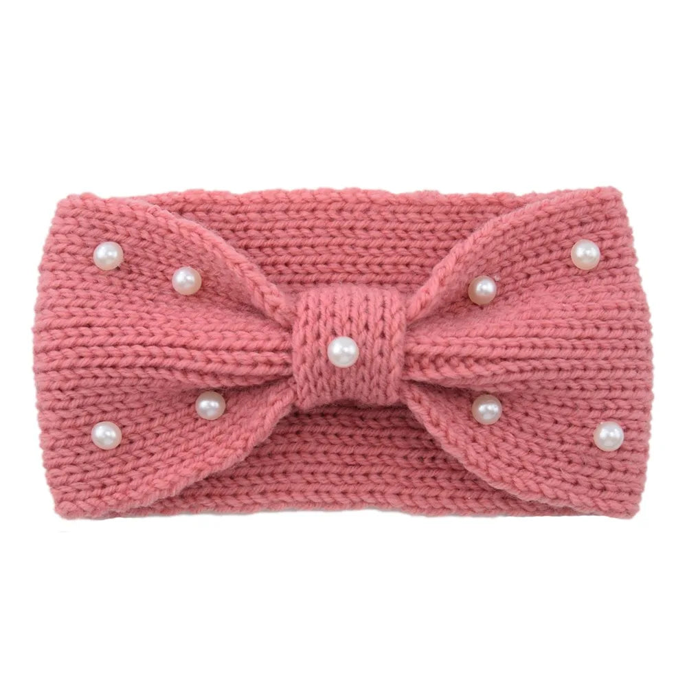 New Bowknot Pearl Headbands for Woman Solid Wash Face Hairband Elastic Sports Yoga Headwear Girls Hair Band Hair Accessories