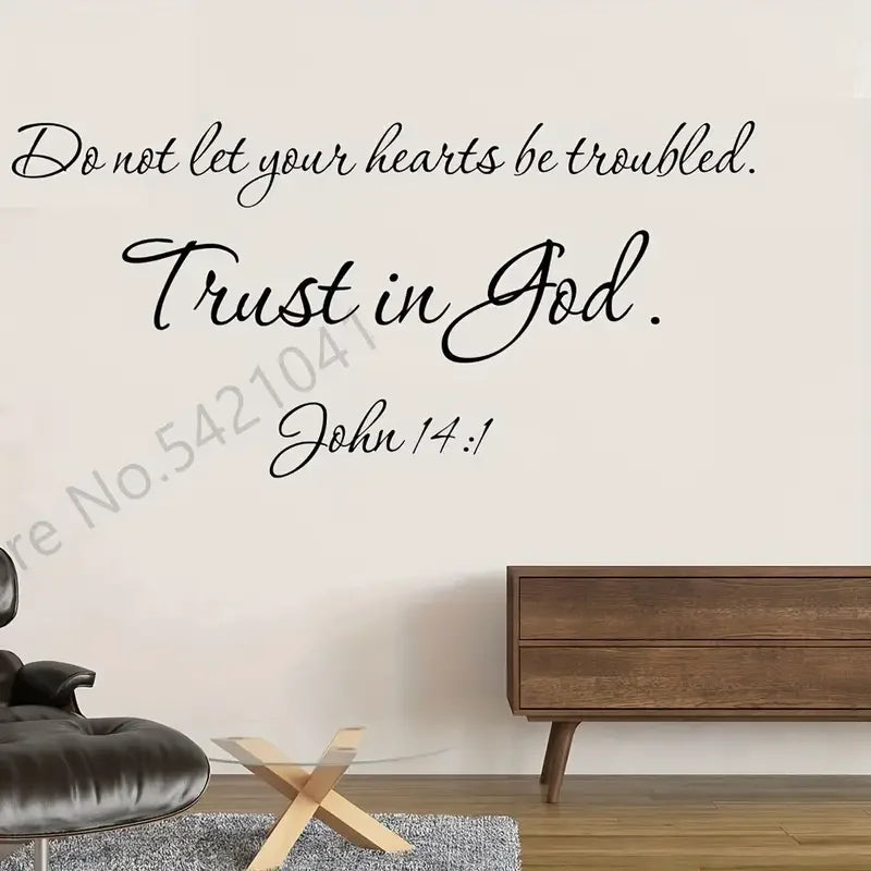 1pc Vinyl Home Decals, The World Truth Bible Quote Is God, Removable Wall Stickers, Christian Family Bless Pray Words Mural