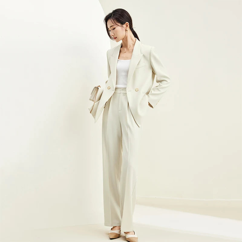 SENTUBILA Blazer Pant Suit Two Piece Set for Women Business Work Outfits 2024 Autumn Elegant Fashion Clothing Sets 133Z49975