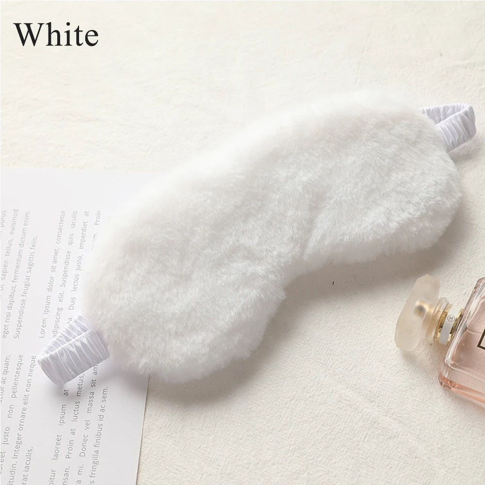 Tcare Lightweight Comfortable Sleep Mask Super Soft Adjustable Rabbit Plush Eye Masks for Sleeping Shift Work Naps for Men Women
