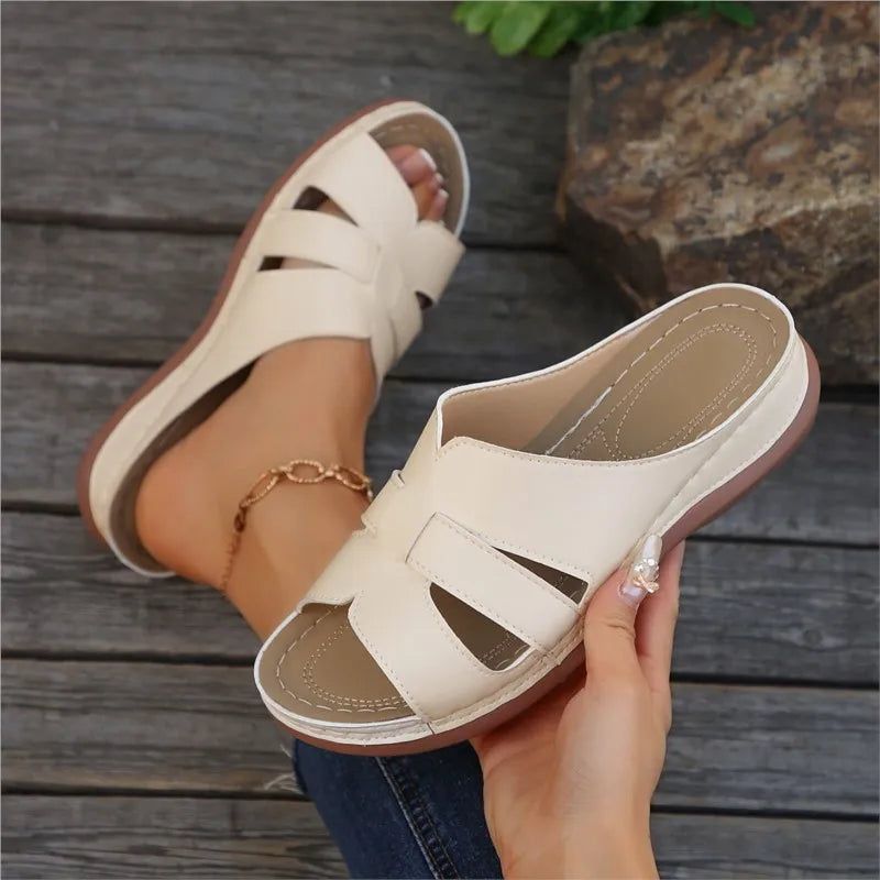Shoes Sandals Women Summer Retro Sandals For Women Slides Walking Shoes Wedge Sandals Ladies Breathable Slipper Footwear Female