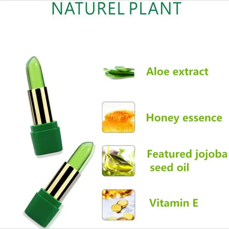 New Batom 99% ALOE VERA Natural Temperature Change Color Jelly Lipstick Long Lasting Moistourizing Nutritious Lip tBalm Makeup