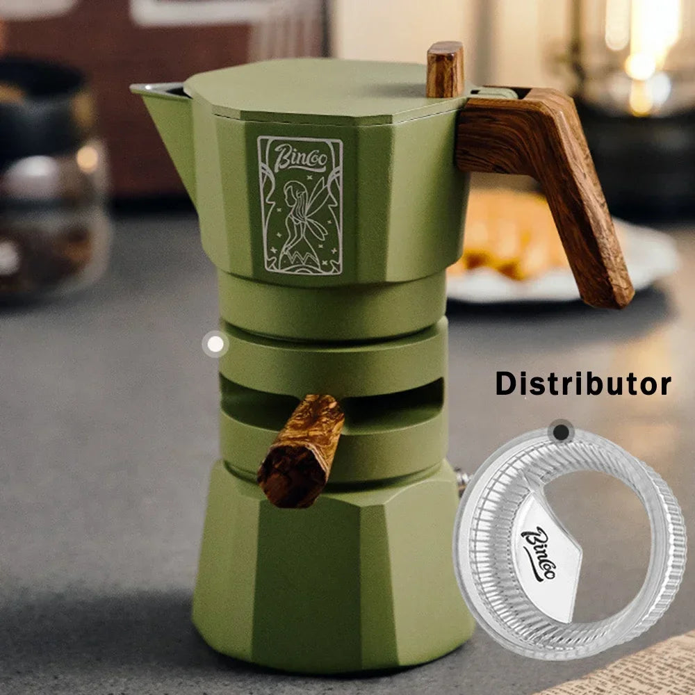 2 Servings Thermostatic Double Valve Moka Pot Espresso Extraction Coffee Pot Outdoor Coffee Pot Set Barista Accessories