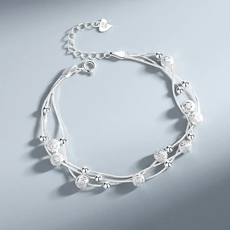 Luxury 925 Sterling Silver Bracelet Chain Women Fashion Minimalist XO Style Bracelet Designer Wedding Party Bling Jewelry Gifts