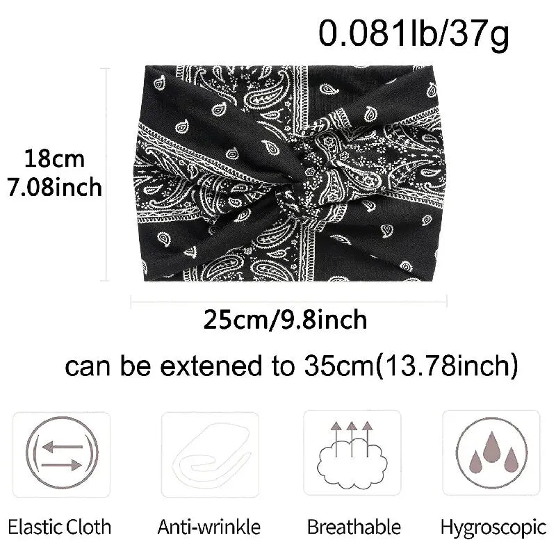 Boho Style Wide Headbands For Women Extra Large Turban Workout Headband Fashion Yoga Hair Bands Twisted Thick Hair Accessories