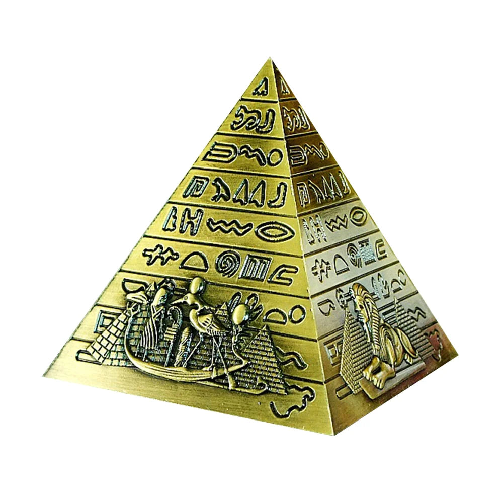 Bronze Alloy Pyramid Model Egyptian Gift Building Statue Figurine Home Decor Collection Item Display nament Miniature