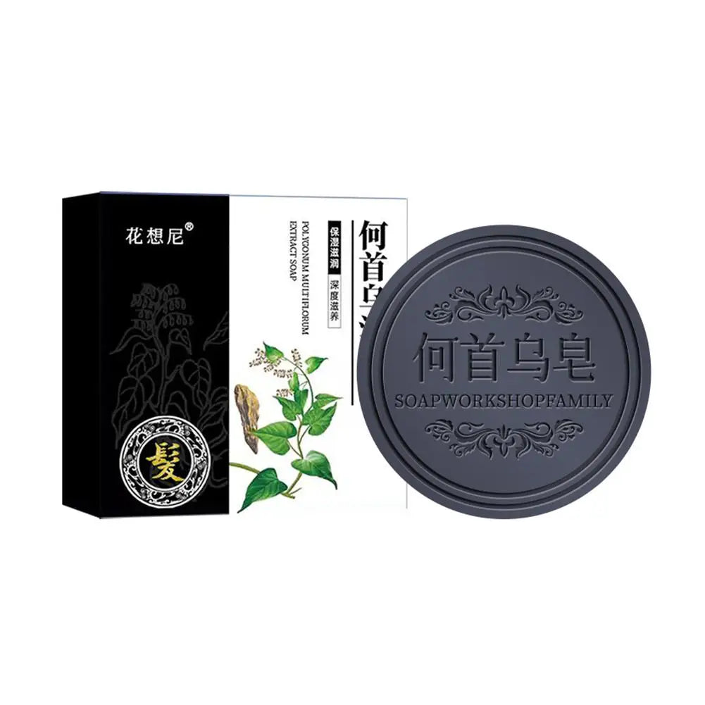 Natural Polygonum Multiflorum Hair Soap Anti Hair Loss Bar Restore Nutrition Regrowth White To Black Solid Shampoo