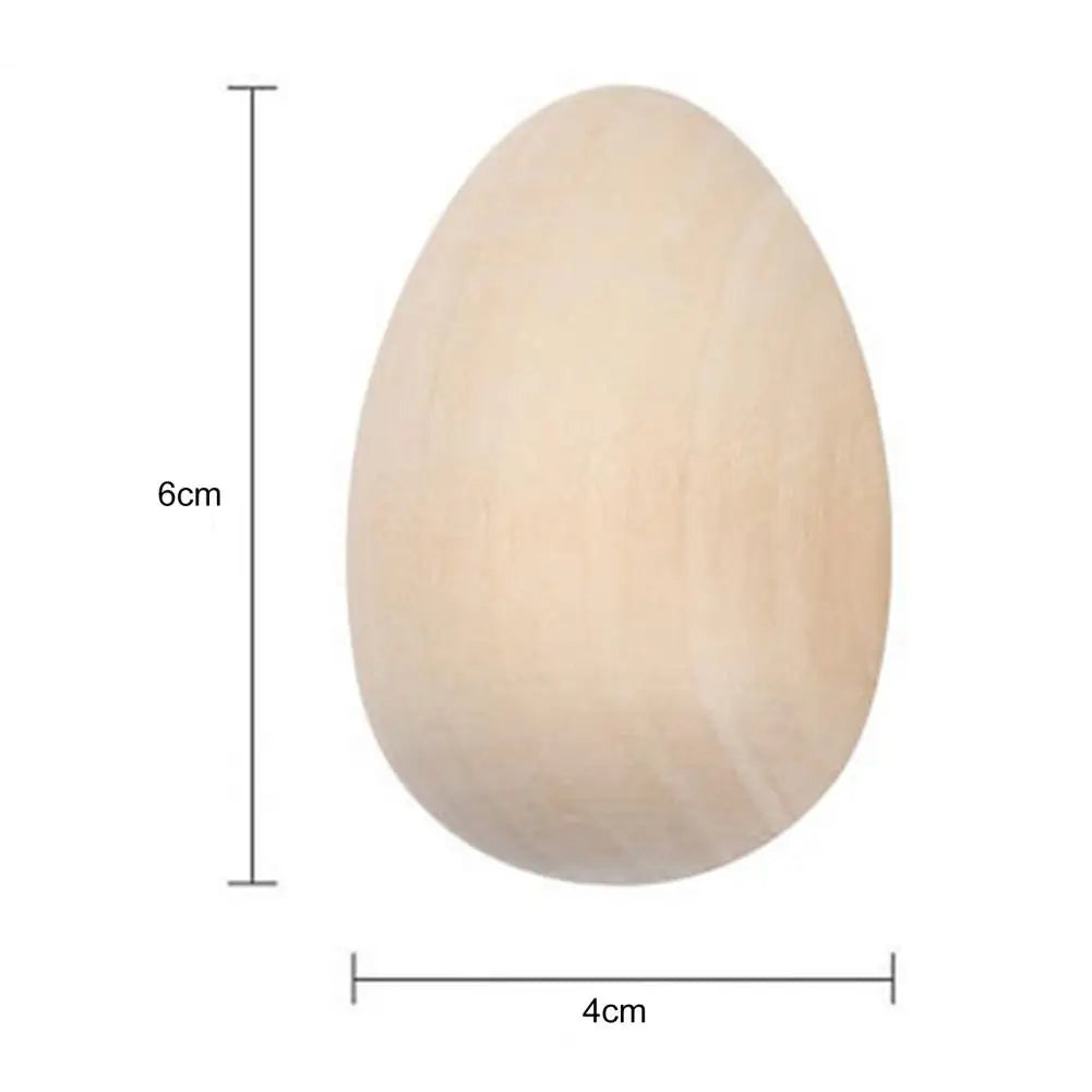 6Pcs Wooden Egg Lightweight Creative DIY Graffiti Painted Wooden Simulated Eggs Durable Natural Wood Eggs For Holiday