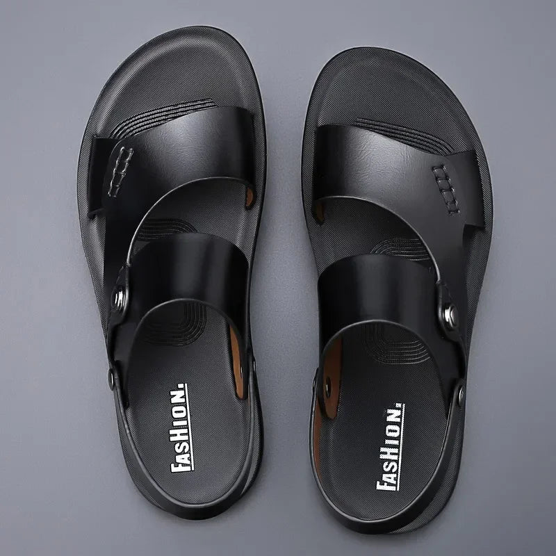 Classic  New Men's Sandals Genuine Leather Sandals for Men Outdoor Beach Slippers Leather Shoes 2024 Sandalias De Hombre