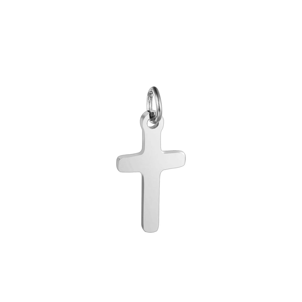 5Pcs/Lot Simple Style Cross Pendant Charms for Jewelry Making Stainless Steel With Jump Rings Diy Necklaces Jewelry Accessories