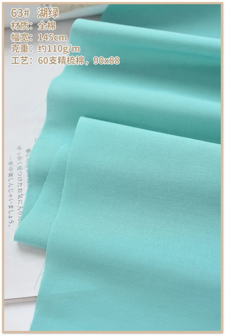 Soft Lined Cloth Fabric for Dresses and Kids' Shirts Cloth, Summer Cotton High-Count Thin 60s, 140x50cm