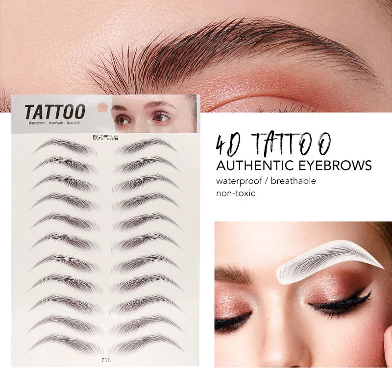 Women 4D Hair Like Eyebrow Makeup Waterproof Eyebrow Tattoo Sticker Long Lasting Natural Fake Eyebrow Stickers Cosmetics For Men