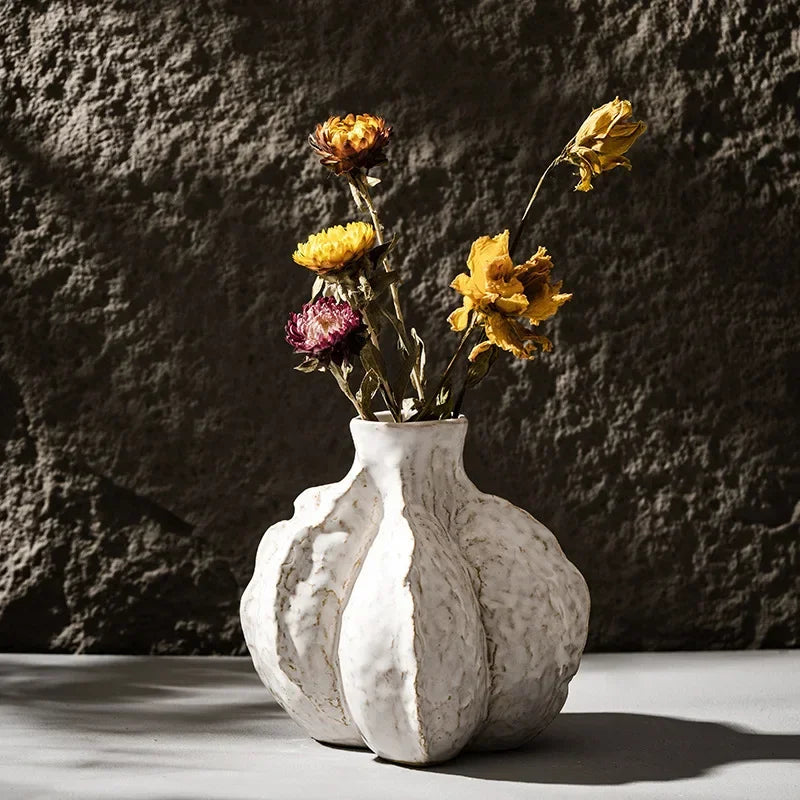 Simple ceramic vase decoration dried flower living room home creative homestay style decorative flower device