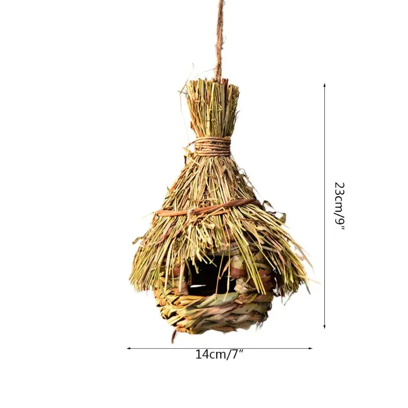 19 Birds Nest Bird Cage Natural Grass Egg Cage Bird House Outdoor Decorative Weaved Hanging Parrot Nest Houses Pet Bedroom