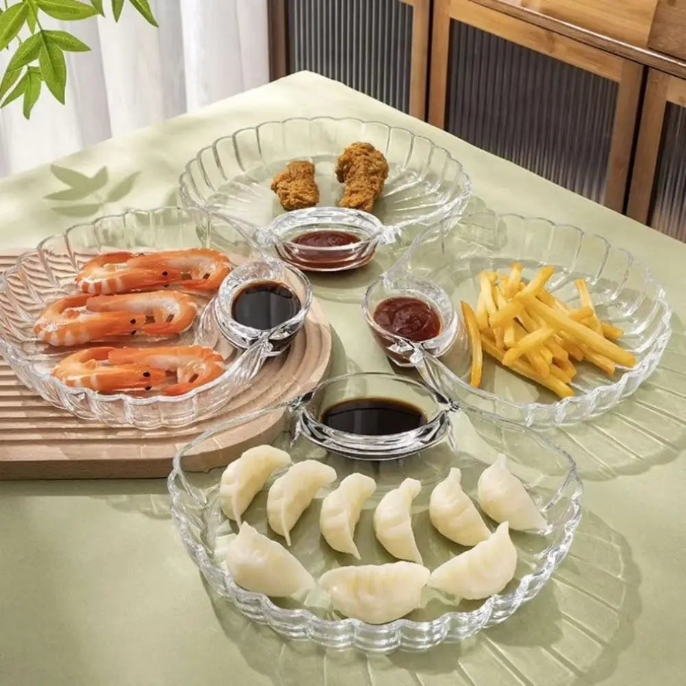 Shell DishTransparent Dumpling Plate with Vinegar Discs Sushi Breakfast Dried Fruit Snack Shell Spitting Dish Fruit Plate