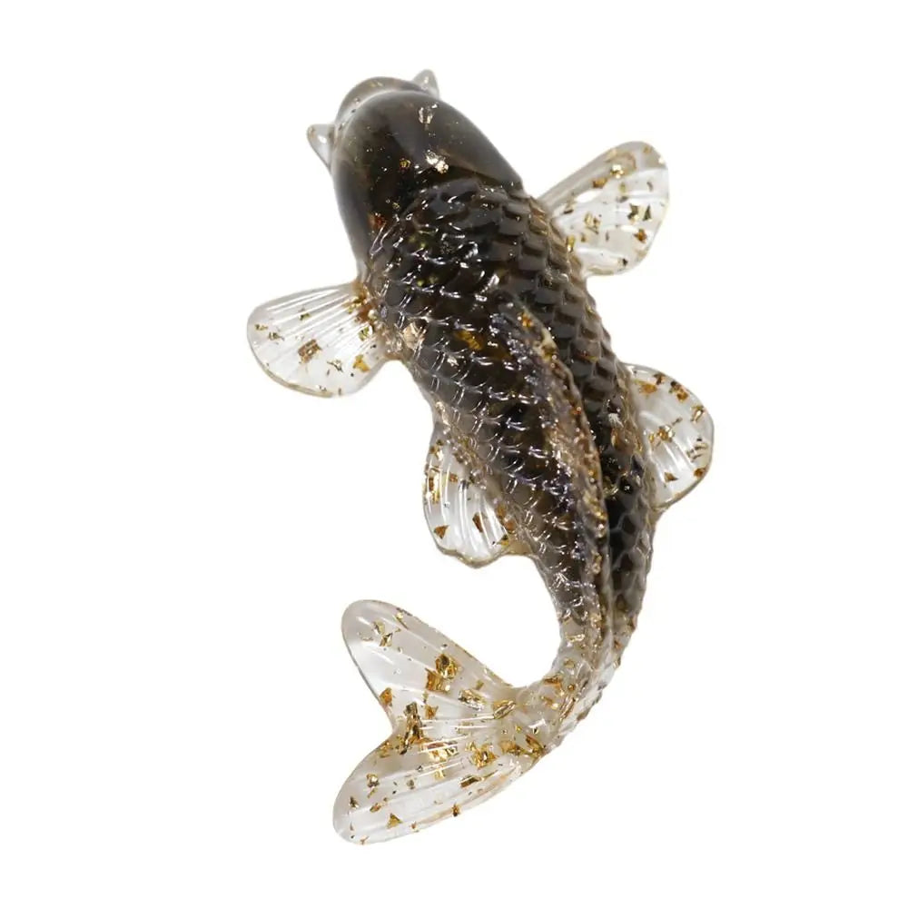 1PC Natural Crystal Crushed Stone Koi Fish Figure Ornament Drip Gel Small Goldfish Gifts Desktop Beautiful Jewelry