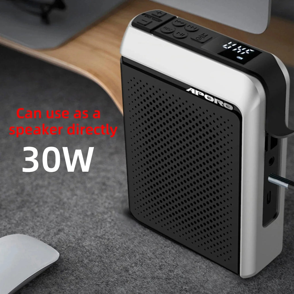 T18 Amplifier 30W 2.4G  Wireless Microphone Bluetooth 5.0 Speaker College Teacher School Tour Guide Portable FM Radio
