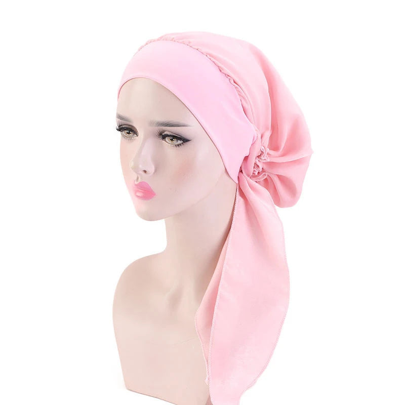 Lady Women Hat Chemo Cap Muslim Braid Head Scarf Turban Head Wrap Cover Ramadan Hair Loss Islamic Headwear Arab Fashion
