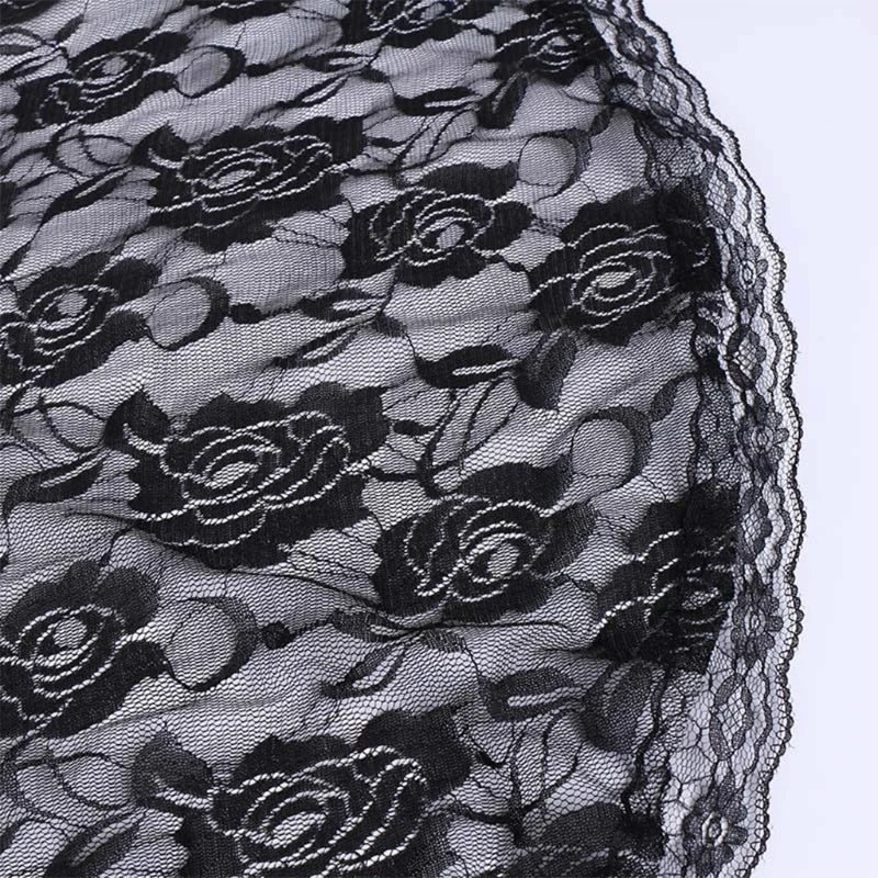 Lace Shawl Mantilla Catholic Veil Lightweight Tassel Scarf Floral Embroidery