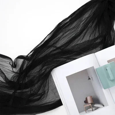 INS Wrinkled Tulle Cloth 1.2mx3m Ruffled Mesh Fabric Flower Shop Photo Background Cloth Wedding Decor Birthday Party Decorations