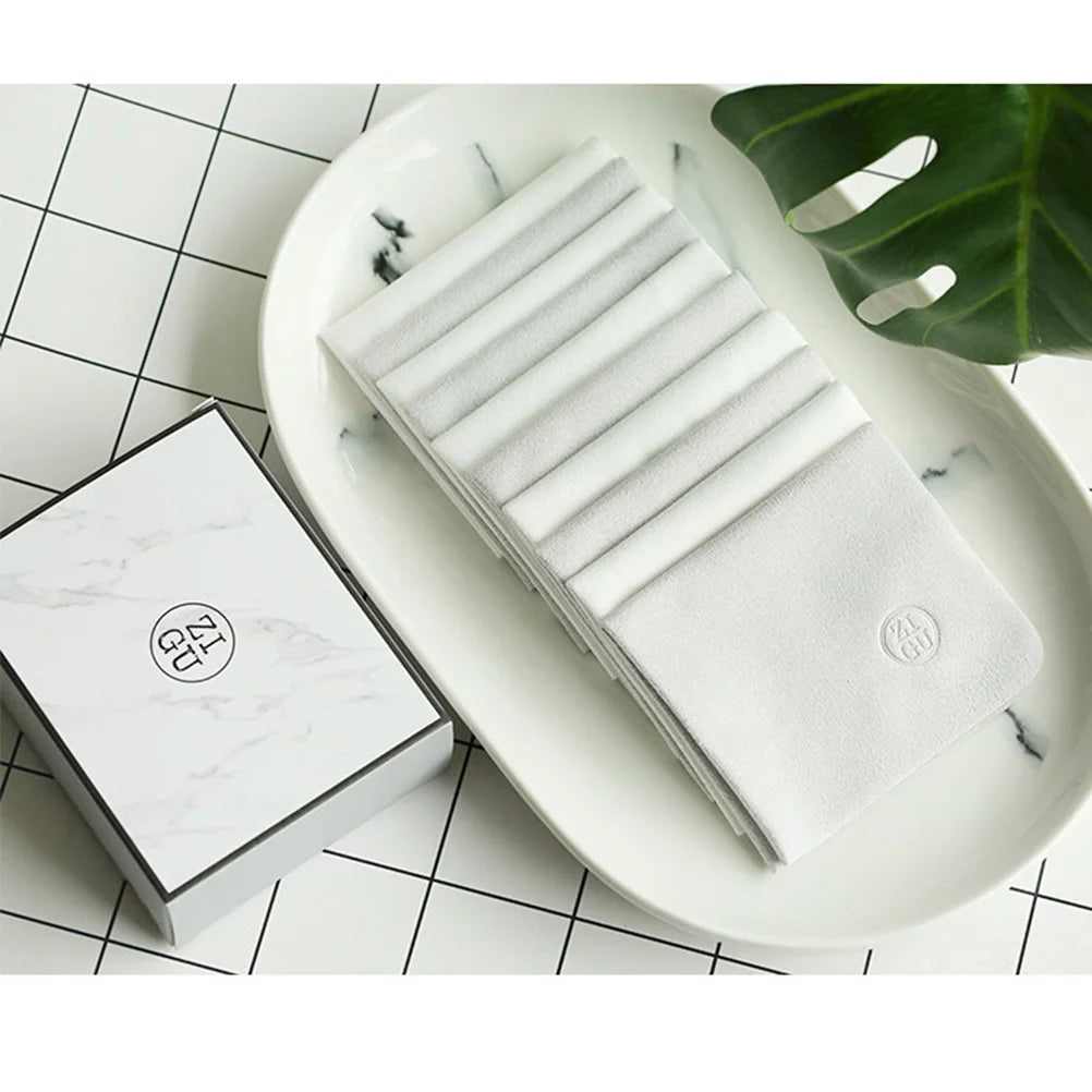 10PCS Glasses Cloth Microfiber For Cleans Lenses Glasses Screens Cameras Eyeglasses Cell ( Grey White )