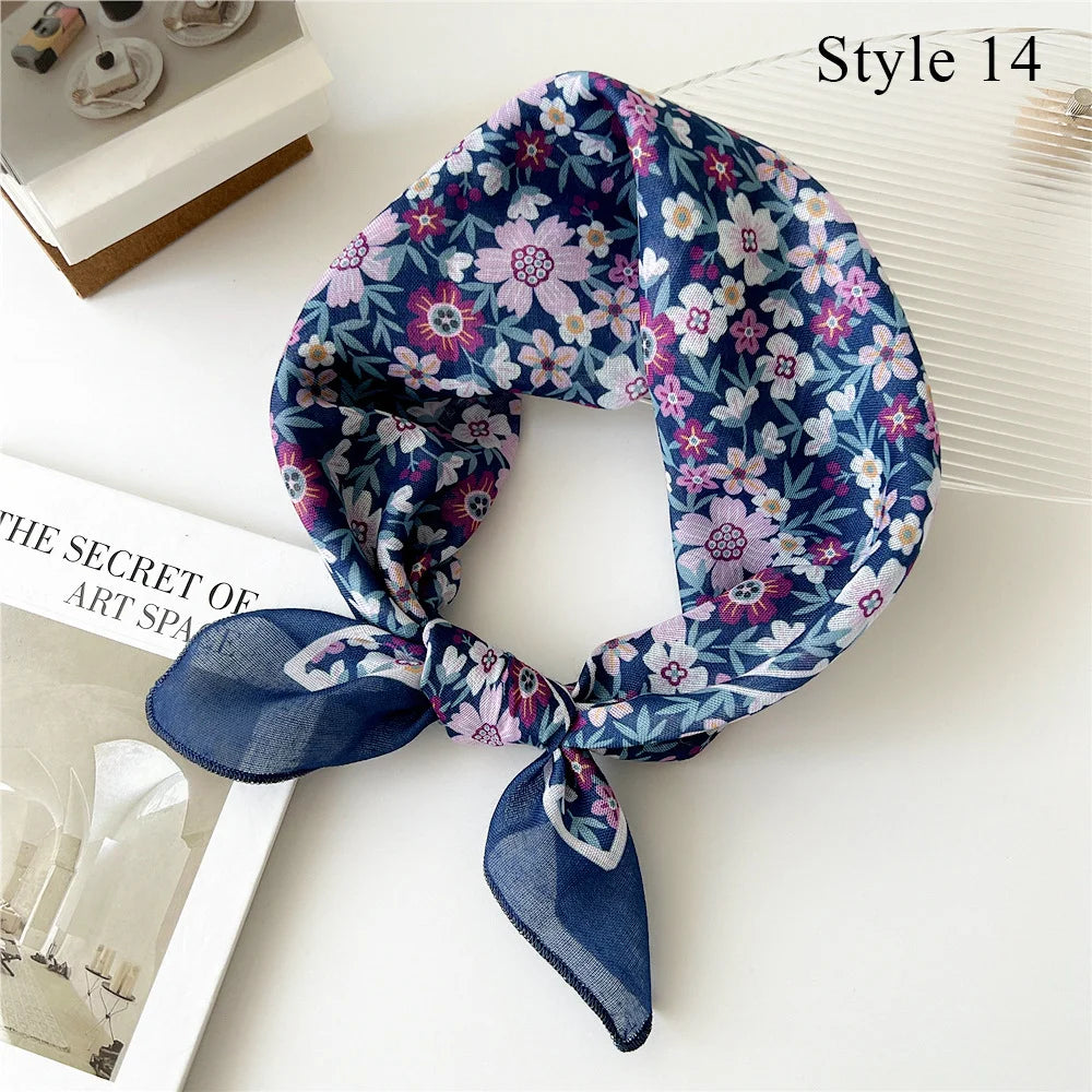 Fashion Cotton Linen Shawl Square Scarf for women sweet Cherry Print Hijabs Ladies Wraps summer sunscreen Bandanas Head scarf