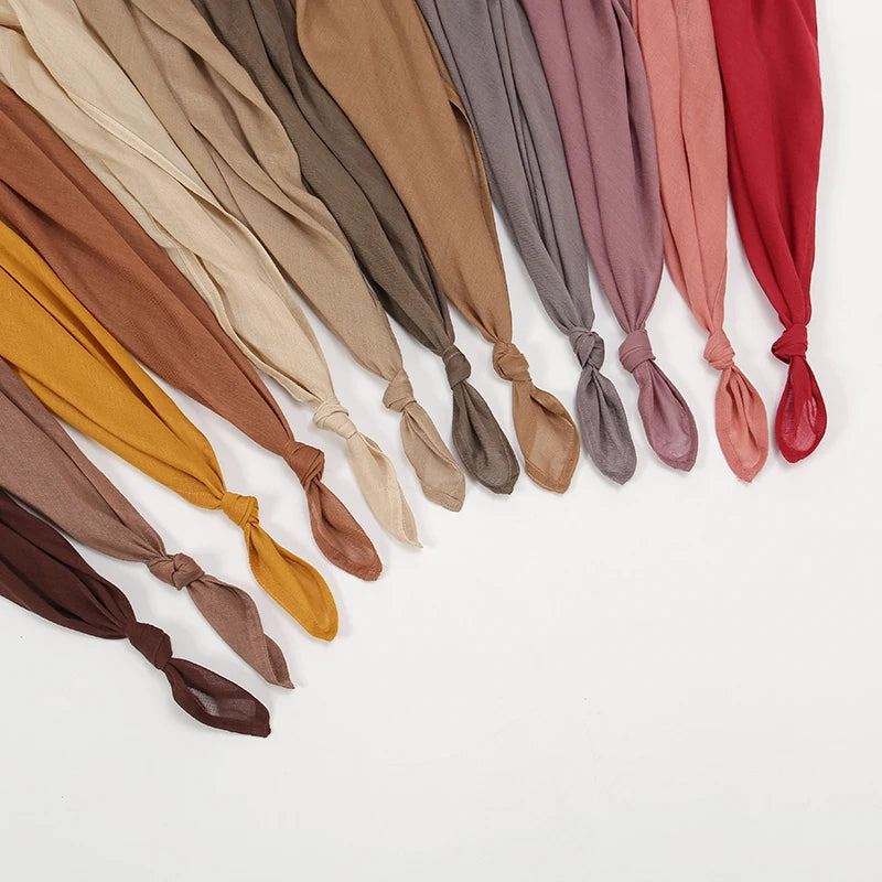 Muslim Modal Hijab Rayon Cotton Shawls For Women Plain Scarf Big Size Headscarf Islamic Turban Headband 190*85cm