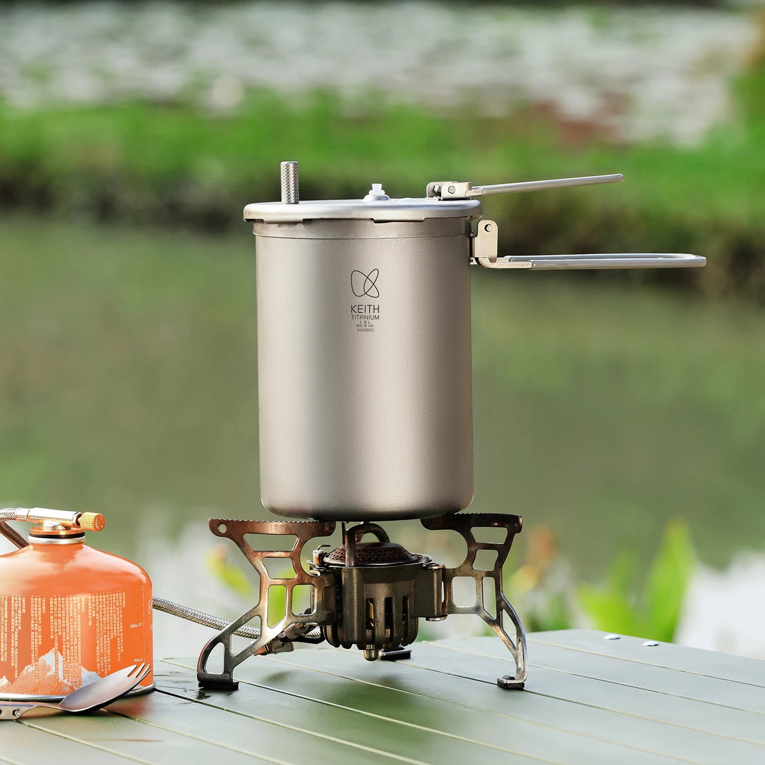 Keith Outdoor Titanium Plateau Pressure Cooker 1.8L Picnic Stew Pot Set Cooking Tool