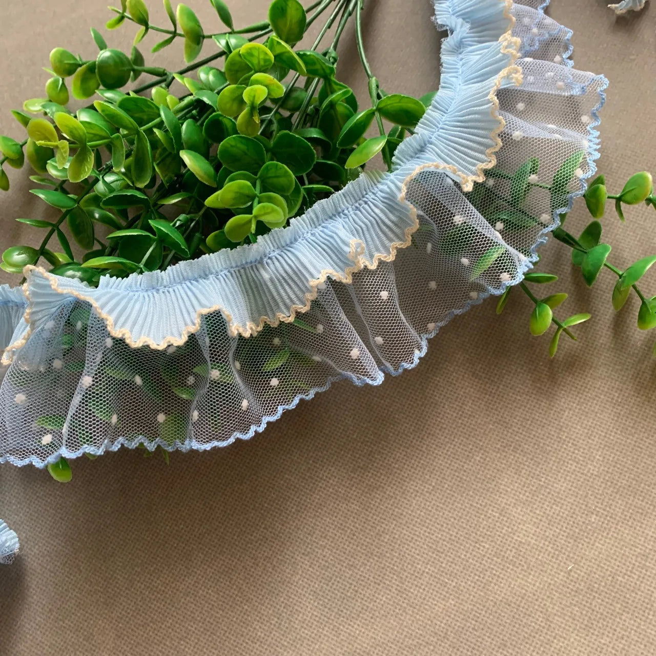 2yards 6cm wide Double fold lace Frilled Embroidery Cloth Lace Trim for DIY Crafts Costume Sewing Accessories Blue Lace Fabric