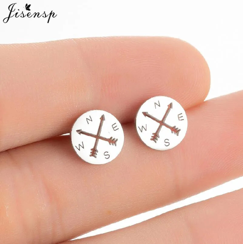 Punk Mini Stainless Steel Earrings for Women Minimalist Spades Gesture Apple Lighter Spider Web Earings Fashion Jewelry brincos