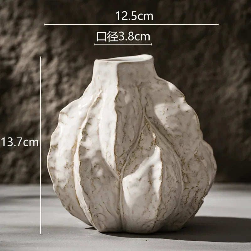 Simple ceramic vase decoration dried flower living room home creative homestay style decorative flower device
